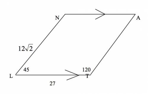 Find the area of polygram NATL, (this is not a parallelogram).