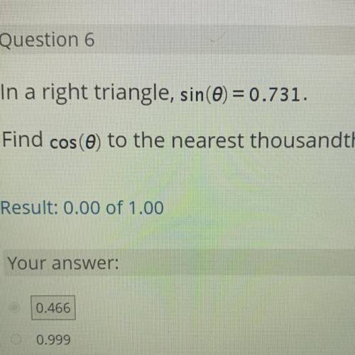 Find cos(ø) to the nearest thousandth