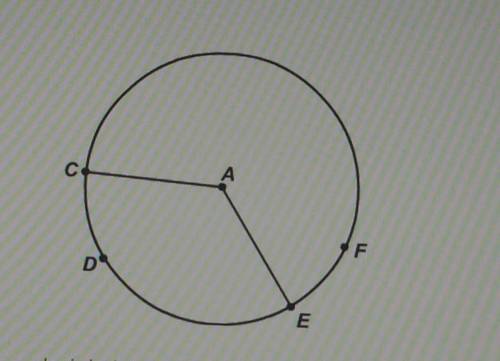 In circle a, the measure of arc CFE is 250 degrees. the measure of angle CAE is ___ degrees.​