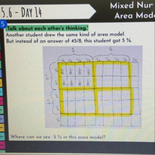 Where can we see 5 5/8 in this
area model?