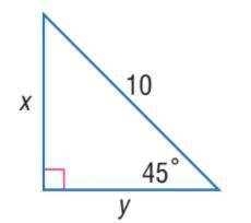 In the Special Right Triangle below, solve for the value of x. X = _____ (keep your answer in simpl