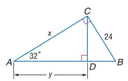 In the figure below, solve for the value of y. Y = _____ (round your answer to the nearest tenth)