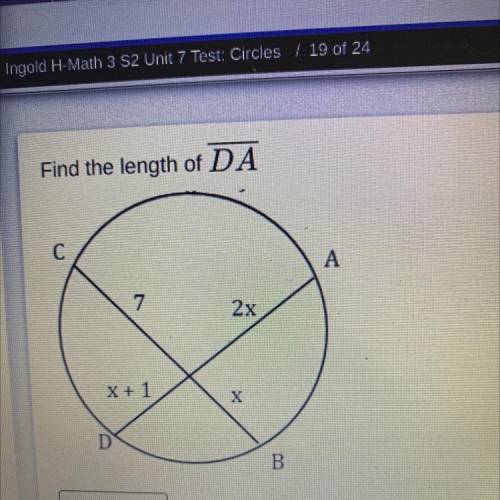 Find the length of DA