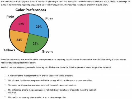 The manufacturer of a popular brand of markers is planning to release a new color. To determine whi