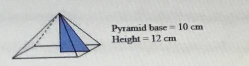 What is the slant height for the given pyramid to the nearest whole unit ?

7 cm 
11cm 
13 cm 
16