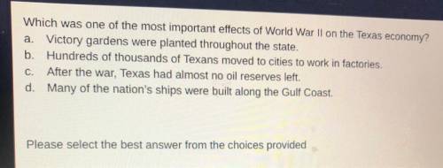 For BRAINLIST!!!

Which was one of the most important effects of World War II on the Texas economy