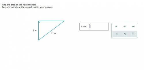 [Help asap, will mark brainliest] Find the area of the right triangle.

Be sure to include the cor