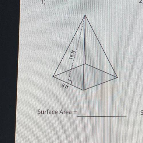 What is the surface area of the square pyramid