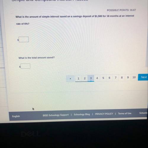 Simple and Compound Interest Practice

POSSIBLE POINTS: 16.67
What is the amount of simple interes