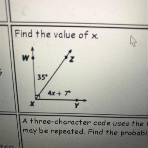 Find value of x and also show work