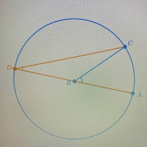 A circle is centered on point B. Points A, C and D lie on its circumference.

If ZABC measures 46°