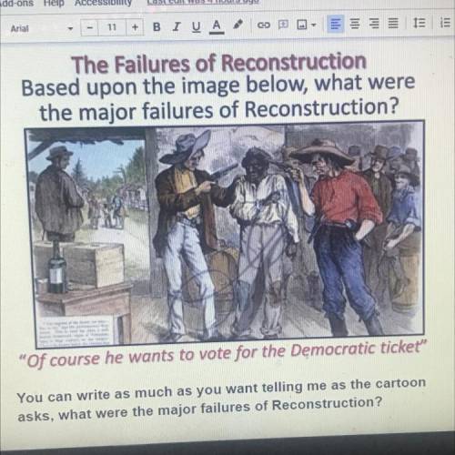 Based upon the image below, what were the major failures of reconstruction?