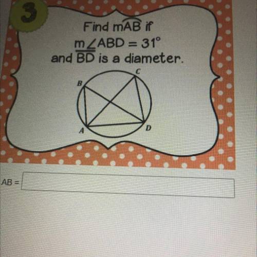 Find mAB if
m
and BD is a diameter.