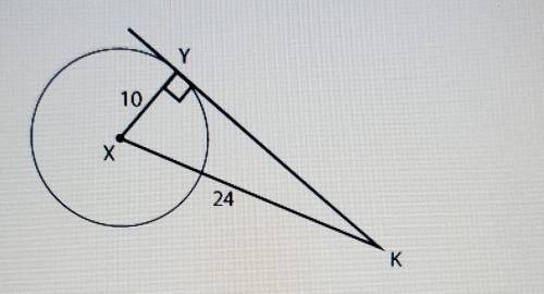 Please help me!

4. KY is tangent to circle X. Find KY. Round your answer to two decimal places. S