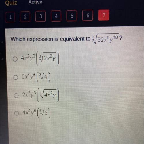 Which expression is equivalent to this equation pls help !