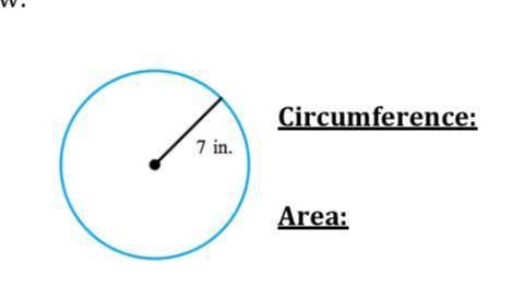 Pls :( can someone help me (Circumference and area) !due today!