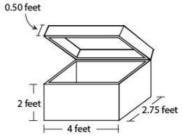 Kim is repainting a storage trunk shaped like a rectangular prism as shown.

Kim will paint all th