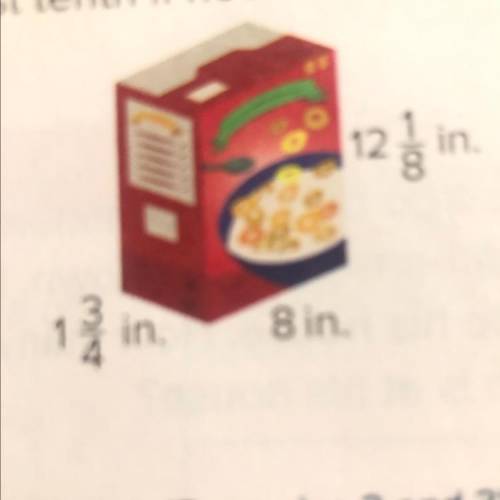 2. A cereal box is in the shape of a rectangular

prism. What is the volume of the cereal box?
Exp