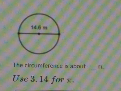 The circumference is about ___ m use 3.14 for pi.​