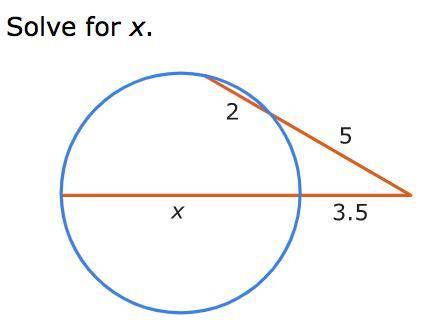 Solve for X. round to the nearest tenth. 2 5 x 3.5
