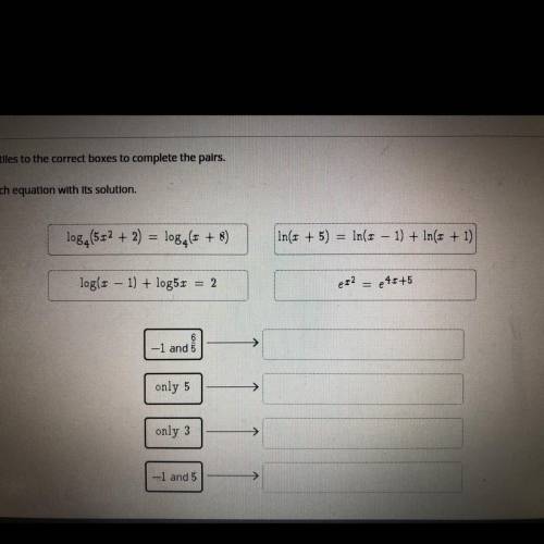 Match each equation with its solution