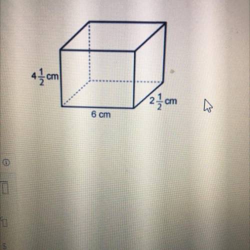 100 POINTS PLS HELP

What is the volume of the prism?
Enter your answer in the box as a mixed numb