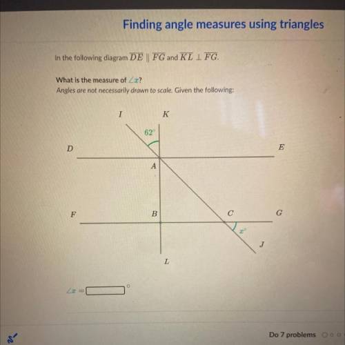 What is the measurement of angle x? PLEASEE HELP