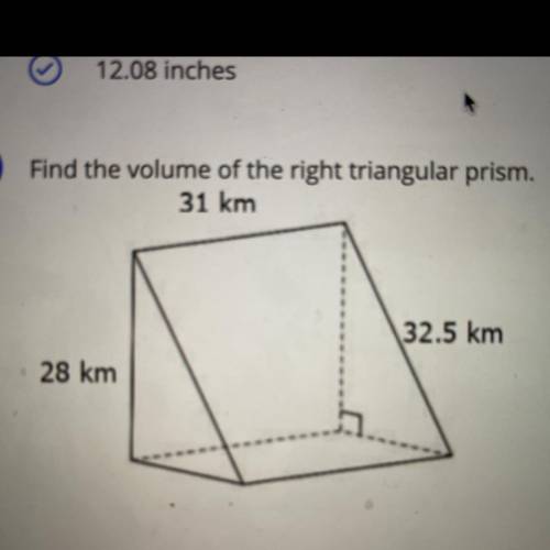 Find the volume of the right triangular prism