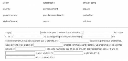 A scientific study has revealed some of the problems that we will face in the future. Fill in each