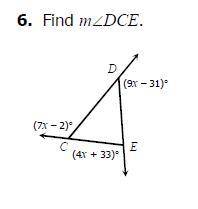I'm trying to find the inner angle near C (NOT the outer angles). Can someone give me a step-by-ste