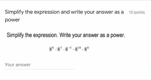 Simplify the expression and write your answer as a power