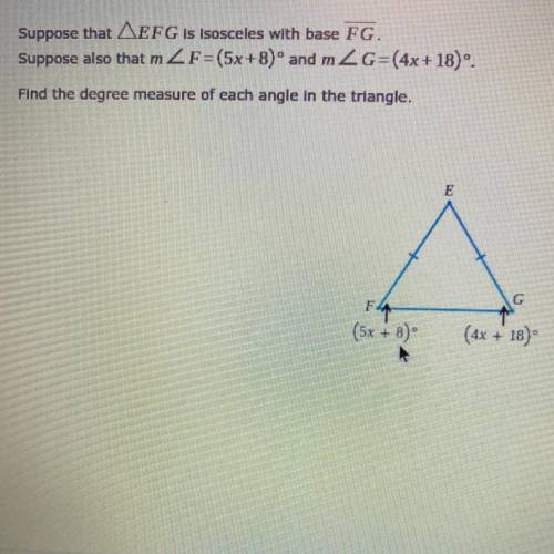 Find the degree measure of each angle of the triangle