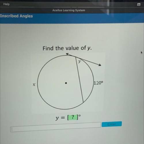 Find the value of y.
y
120