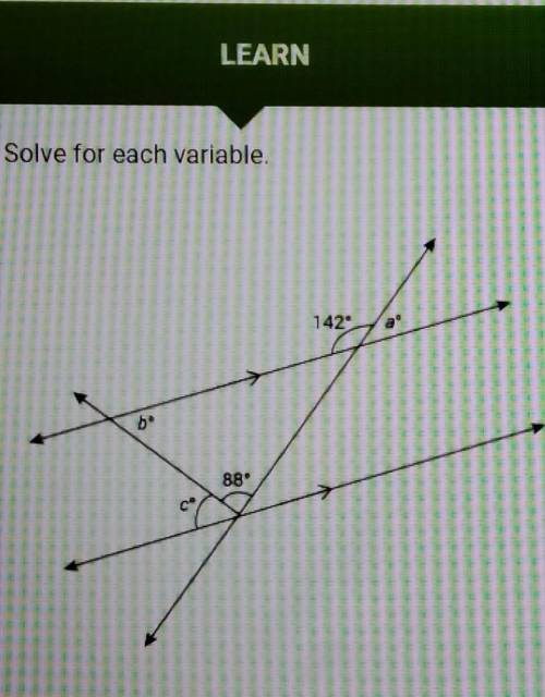 I really need help on this question, because I forgot of how to find the angle of each variable.​