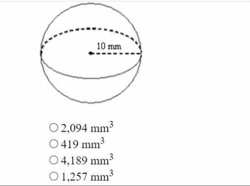 Find the volume of the sphere shown. Give each answer rounded to the nearest cubic unit