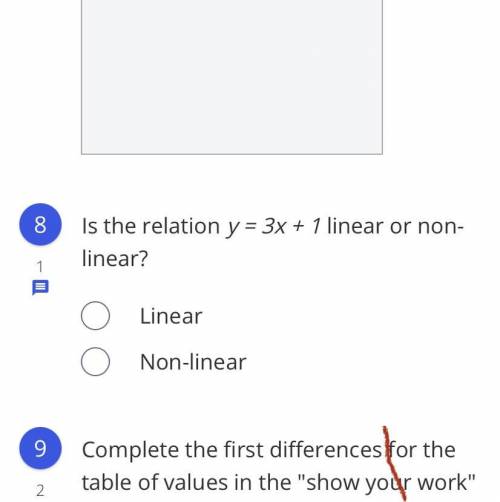 Is the relation y = 3x + 1 linear or non-linearrrrrrrrrrr???????????