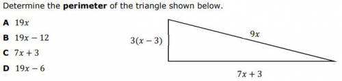 Help!
Determine the perimeter of the triangle below.