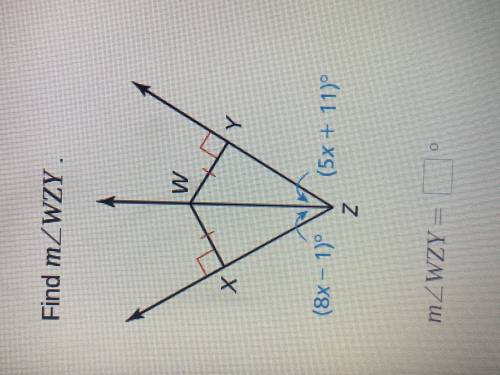 Find measure of angle WZY.