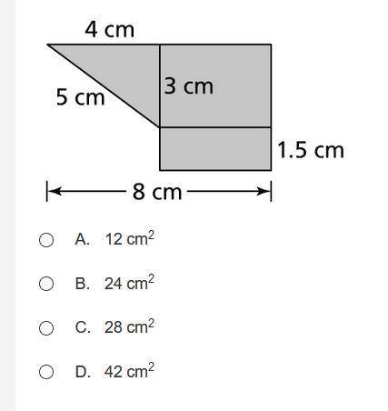 What is the surface area of the figure?

below is a picture of the figure and the answer options
P
