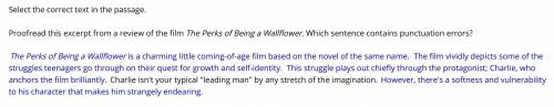 Help please Proofread this excerpt from a review of the film The Perks of Being a Wallflower. W