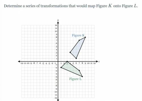ANSWER FOR Delta, Determine a series of transformations that would map figure K into L.