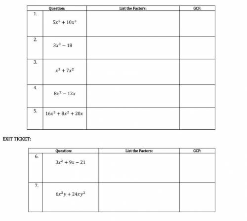 Algebra 1 , seven questions