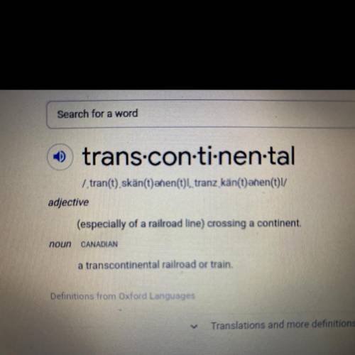 What does transcontinental mean?