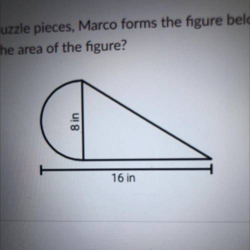 4. Using various puzzle pieces, Marco forms the figure below. What is the

best estimate of the ar
