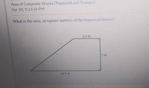 What is the area in square meters of the trapezoid below​