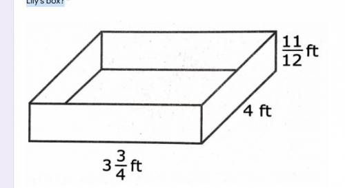 Lily has a sandbox that holds colored sand. The diagram below shows the dimensions of the sandbox.