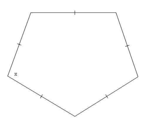 18. The figure shows a regular pentagon. Find the value of x.