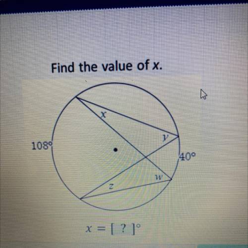 Find the value of x.
108°
40°
x = [?]