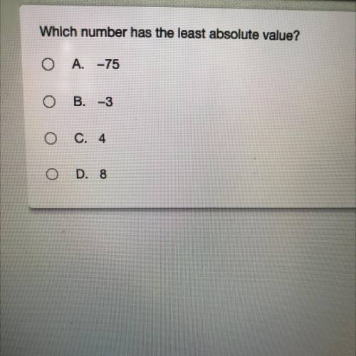 Which number has the least absolute value?