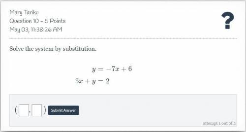 Solve the system by substitution